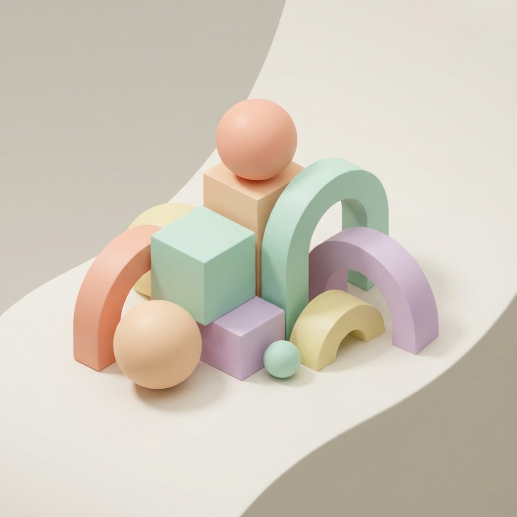 Abstract pastel geometric shapes